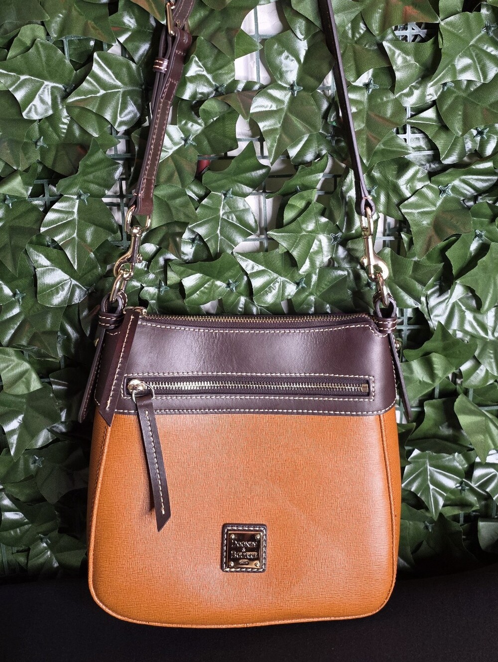 Dooney & Bourke Two-Tone Brown & Tan Crossbody Bag